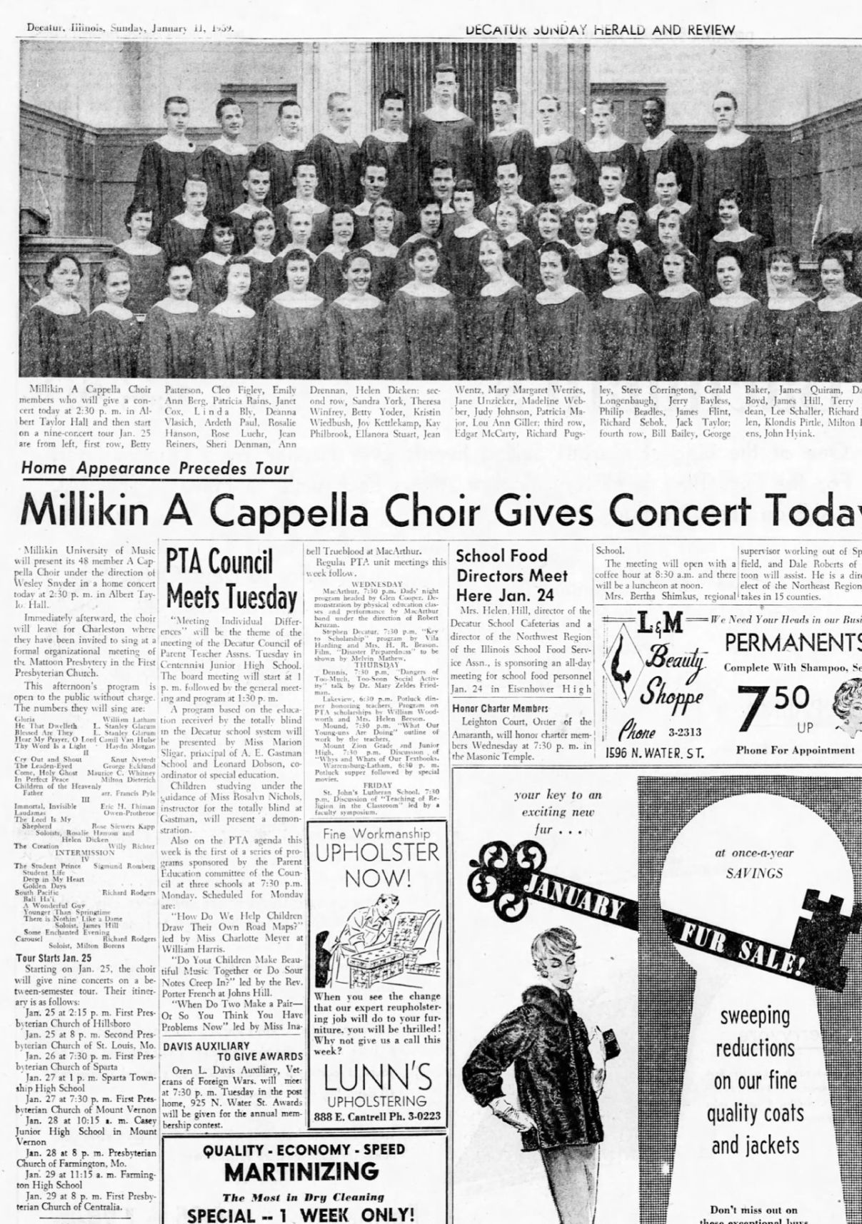 Millikin A Capella choir gives concert today